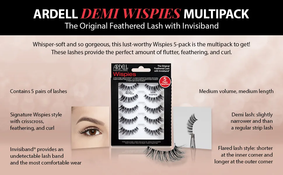 Ardell Multipack Demi Wispies False Lashes 5 Pairs x 1 pack 5 Pair (Pack of 1) - Ardell Multipack Demi Wispies False Lashes 5 Pairs x 1 pack