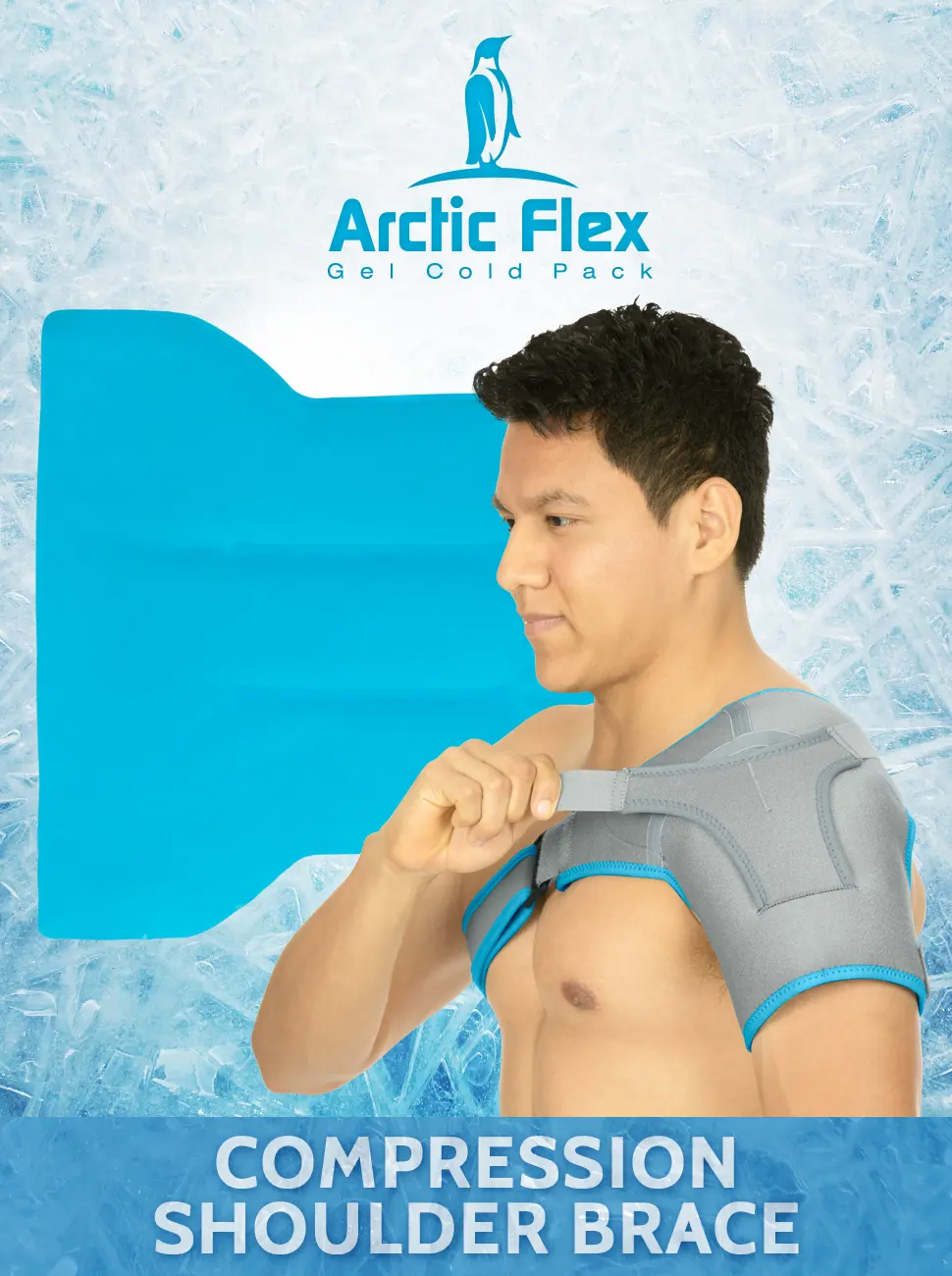 Arctic Flex Shoulder Ice Pack Brace - Cold Reusable Cool Gel Wrap, Hot Therapy - Immobilizer Compression Stability Support for Tendonitis, Dislocated Joint, Left and Right Rotator Cuff Arm Pain Relief Gray - Shoulder Ice Pack Brace - Cold Reusable Cool Gel Wrap & Hot Therapy - Immobilizer Compression