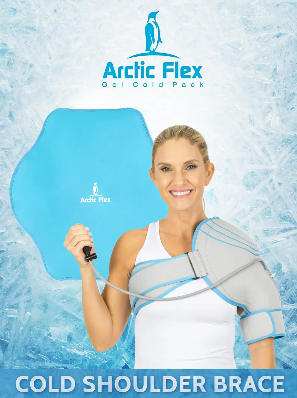 Arctic Flex Cold Shoulder Brace - Shoulder Ice Pack for Rotator Cuff Support, Tendinitis, Dislocated Joint, Labrum Tear, Frozen Shoulder Pain, Sprain - Right Left Compression Wrap Strap Band Pump - cold shoulder