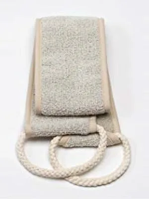 AQUIS Double-Sided Exfoliating & Cleansing Back Scrubber, Fast Drying, Ultra-Durable Microfiber, Linen - Back scrubber