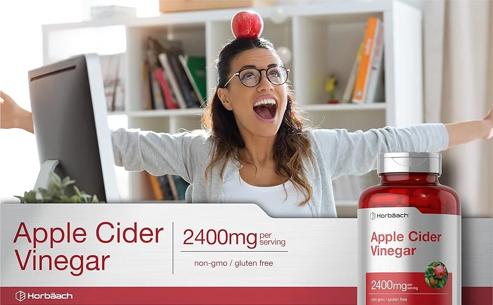 Apple Cider Vinegar Capsules | 2400mg | 150 Capsule | Non-GMO, Gluten Free Supplement | by Horbaach - CL2412 Banner 1