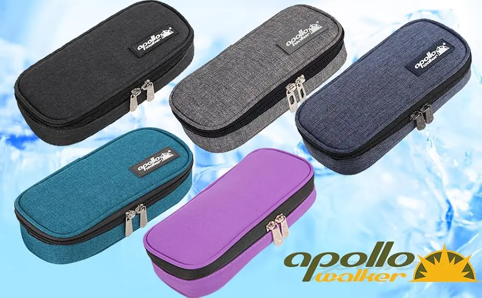 Apollo Walker Insulin Cooler Travel Case Diabetic Medication Cooler with 2 Ice Packs and Insulation Liner(Gray) Gray-small - APOLLO WALKER