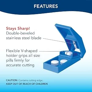 Apex Pill Cutter - Pill Splitter For Cutting Small Pills or Large Pills In Half - PILL SPLITTER