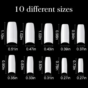 AORAEM White Nail Tips,500Pcs French Tip Press on Fake Nails Half Square False Nails for Acrylic Nails - product information 3