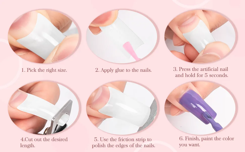 AORAEM White Nail Tips,500Pcs French Tip Press on Fake Nails Half Square False Nails for Acrylic Nails - product information 4