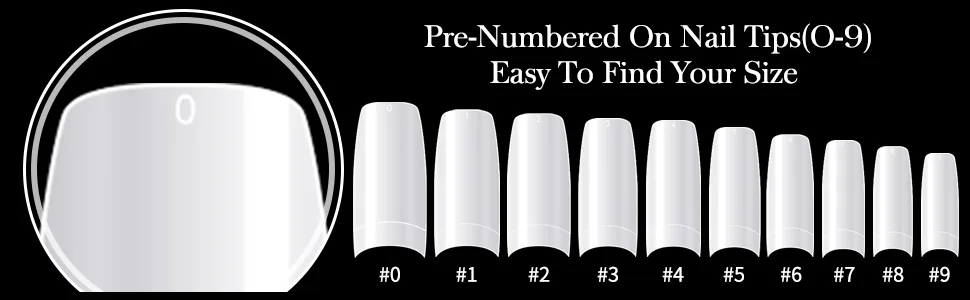 AORAEM White Nail Tips,500Pcs French Tip Press on Fake Nails Half Square False Nails for Acrylic Nails - nail tip