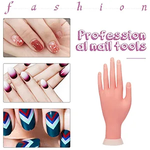 AORAEM Practice Hand for Acrylic Nails Kit Flexible Hand Model Left Bendable Mannequin Nail Training Hand for Nail Practice Beginners 1 Pcs(Left hand) - left fake hand