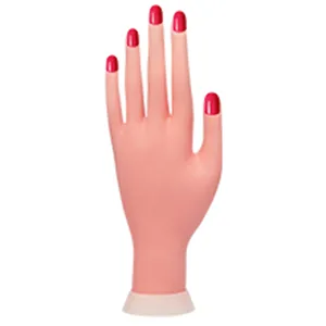 AORAEM Practice Hand for Acrylic Nails Kit Flexible Hand Model Left Bendable Mannequin Nail Training Hand for Nail Practice Beginners 1 Pcs(Left hand) - left hand