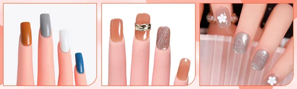 AORAEM Nail Trainning Hand Flexible Soft Practice Plastic Mannequin Hand Nail Art Trainer Manicure Practice Hand Tool - hand