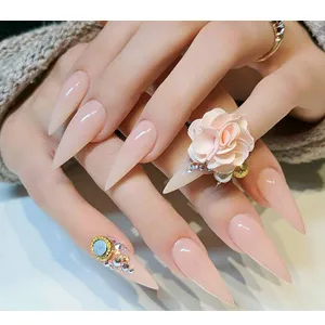 AORAEM Long Stiletto Sharp False Nails Clear Claw Full Cover Artificial Fake Nail Art Tip 500Pcs For Nail Salon,10 Sizes (Clear) - product information 6