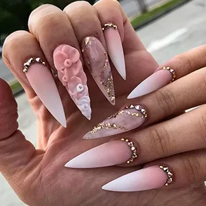 AORAEM Long Stiletto Sharp False Nails Clear Claw Full Cover Artificial Fake Nail Art Tip 500Pcs For Nail Salon,10 Sizes (Clear) - stiletto nail