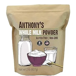 Anthony's Whole Milk Powder, 2 lb, Gluten Free, Non GMO, Made in USA 2 Pound (Pack of 1) - product information 2