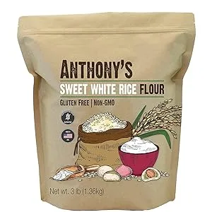 Anthony's Sweet White Rice Flour, 3 lb, Glutinous Rice Flour, Gluten Free, Non GMO, Made in USA - product information 2