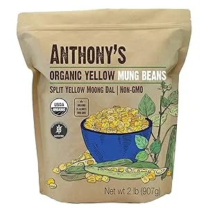 Anthony's Organic Split Yellow Mung Bean, 2 lb, Moong Dal, Gluten Free, Non GMO, Vegan 1 Count (Pack of 1) - product information 2