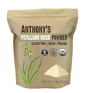 Anthony's Organic Psyllium Husk Powder, 1.5 lb, Gluten Free, Non GMO, Finely Ground, Keto Friendly - product information 2