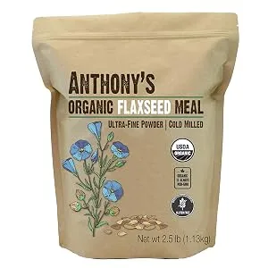 Anthony's Organic Flaxseed Meal, 2.5 lb, Gluten Free, Ground Ultra Fine Powder, Cold Milled, Keto Friendly - product information 2
