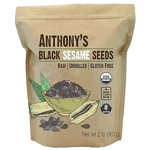 Anthony's Organic Black Sesame Seeds, 2 lb, Raw, Unhulled, Batch Tested & Verified Gluten Free, Keto Friendly 2 Pound (Pack of 1) - product information 2