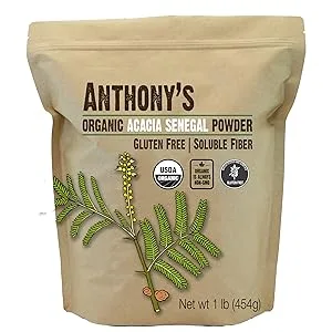 Anthony's Organic Acacia Senegal Powder, 1 lb, Batch Tested Gluten Free, Non GMO, Soluble Fiber, Prebiotic 1 Pound (Pack of 1) - product information 2