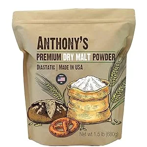Anthony's Diastatic Dry Malt Powder, 1.5 lb, Made in the USA, Diastatic, Malted Barley Flour - product information 2
