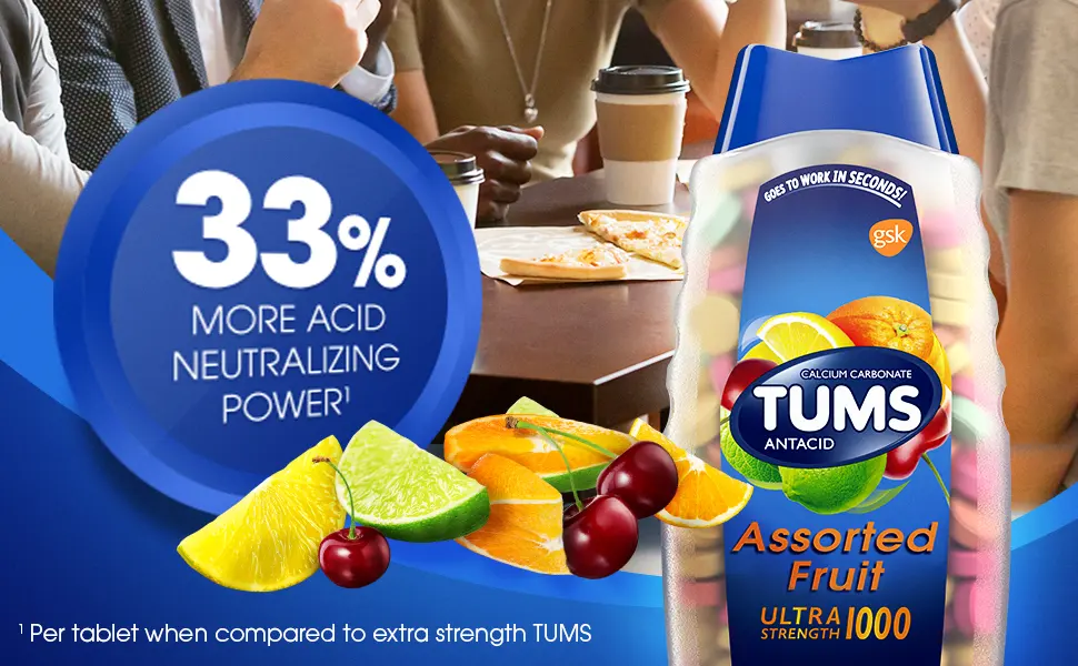 Antacid Tablets Assorted Fruit 160 Count (Pack of 1) - tums ultra strength assorted fruit antacid heartburn