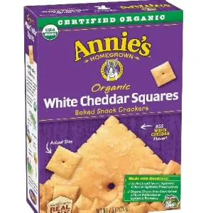 Annie's Organic White Cheddar Squares Baked Snack Crackers, 7.5 oz - product information 2