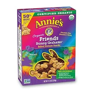 Annie's Organic Friends Bunny Graham Snacks, Chocolate Chip, Chocolate & Honey, 11.25 oz. Box - product information 1