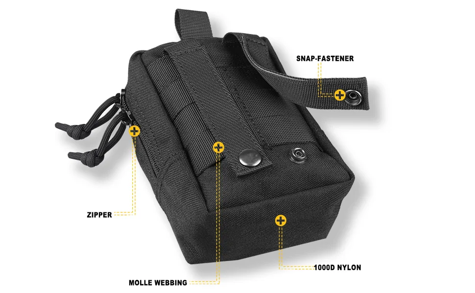 AMYIPO MOLLE Pouch Multi-Purpose Compact Tactical Waist Bags Small Utility Pouch Black Small Pouch -1 - molle straps