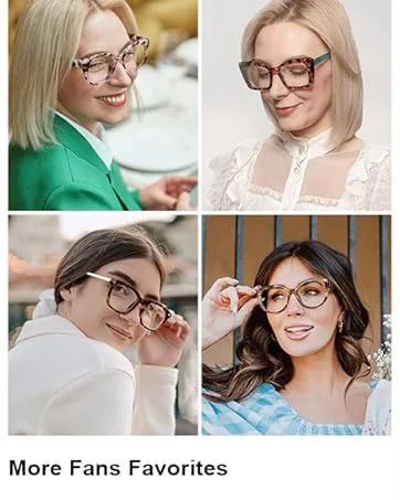 AMOMOMA Retro Oversized Reading Glasses for Women Blue Light Blocking Computer Readers Spring hinge AM6003 C1 Black+c2 Brown Tortoise+c4 Grey Tortoise 1.5 x - product information 3