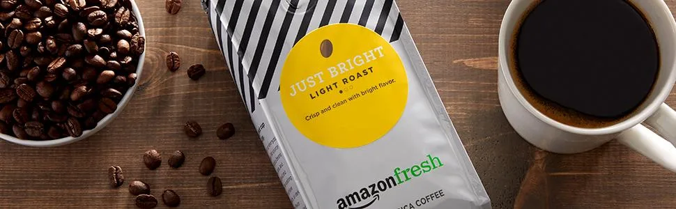 AmazonFresh Just Bright Whole Bean Coffee, Light Roast, 32 Ounce - product information 1