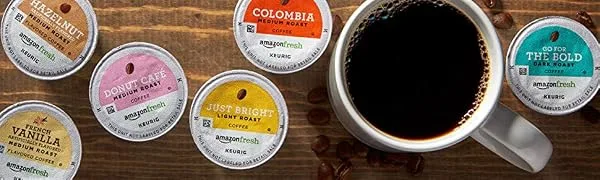 AmazonFresh 80 Ct. K-Cups, Hazelnut Flavored Medium Roast, Keurig K-Cup Brewer Compatible Hazelnut 80 Count (Pack of 1) - AF coffee pods