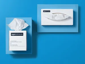 AmazonCommercial 2-Ply White Flat Box Facial Tissue|Bulk for Business|FSC Certified|100 Sheets per Box (30 Boxes )(8" x 8" Sheet) - Facial Tissue