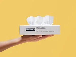 AmazonCommercial 2-Ply White Flat Box Facial Tissue|Bulk for Business|FSC Certified|100 Sheets per Box (30 Boxes )(8" x 8" Sheet) - Flat Box