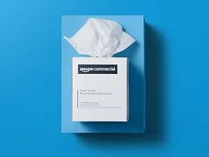 AmazonCommercial 2-Ply White Cube Box Facial Tissue|Bulk for Business|FSC Certified|95 Sheets per Roll (36 Boxes)(8" x 8" Sheet) - Facial Tissue