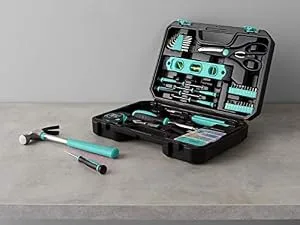 Amazon Basics Household Tool Kit with Tool Storage Case - 142-Piece, Turquoise Turquoise Tool Kit - product information 4