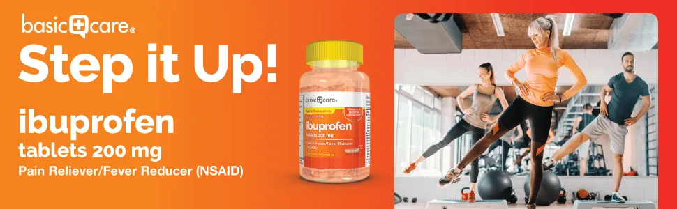 Amazon Basic Care Ibuprofen Tablets, 200 mg, Pain Reliever/Fever Reducer, 100 Count 100 Count (Pack of 1) - basic care ibuprofen tablets 200 mg pain reliever/fever reducer (NSAID) photo of excersize