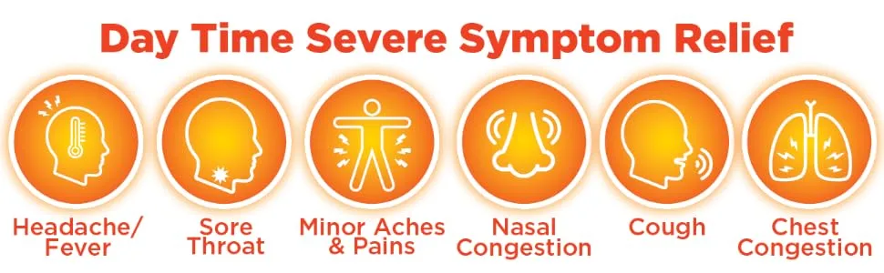 Amazon Basic Care Daytime and Nighttime Max Strength Severe Cold and Flu Relief Combination Pack, Liquid Medicine, Packaging May Vary, 24 Fluid Ounces Original & Berry Daytime & Nighttime - daytime severe symptom relief