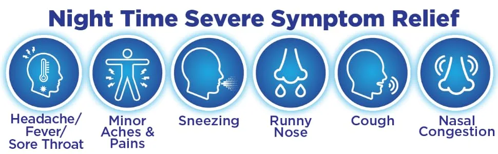 Amazon Basic Care Daytime and Nighttime Max Strength Severe Cold and Flu Relief Combination Pack, Liquid Medicine, Packaging May Vary, 24 Fluid Ounces Original & Berry Daytime & Nighttime - night time severe symptom relief