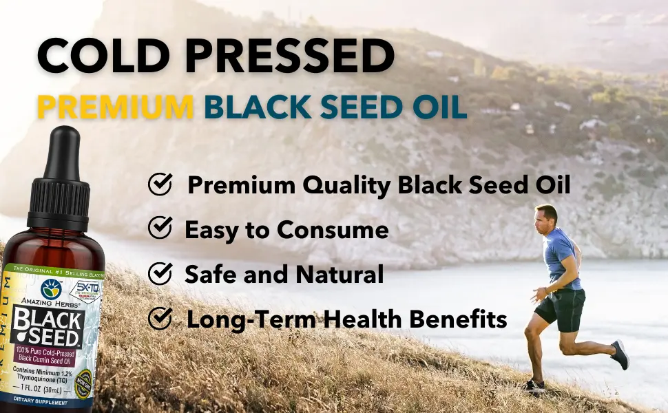 Amazing Herbs Black Seed Oil - Cold Pressed - Premium - 1 fl oz 1 Fl Oz (Pack of 1) - premium black seed
