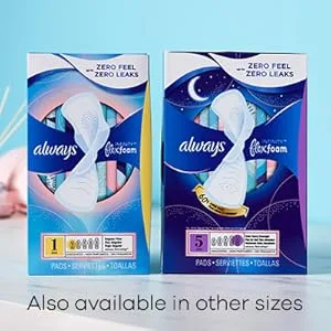 Always Infinity Feminine Pads For Women, Size 5 Extra Heavy Overnight Absorbency, Multipack, With Flexfoam, With Wings, Unscented, 22 Count X 6 Packs (132 Count Total) - Always Infinity FlexFoam Sizes