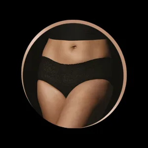 Always Discreet Boutique, Incontinence & Postpartum Underwear For Women, Low-Rise, Size Large, Black, Maximum Absorbency, Disposable, 20 Count Black Low Rise Large (20 Count) - Low-rise cut