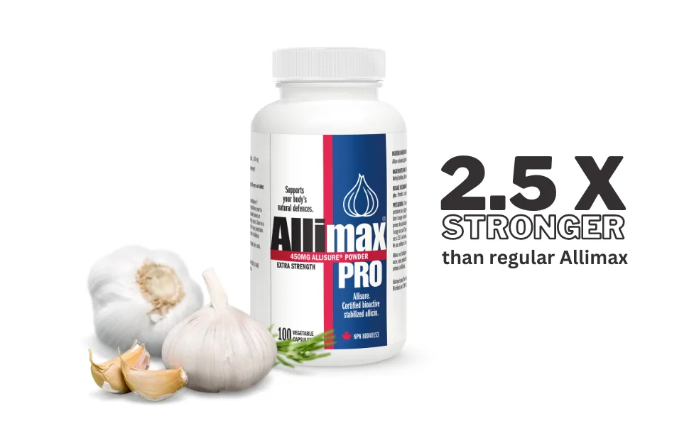 Allimax Pro 450mg 100 Vegicaps. Allicin Garlic Supplement to Support Your Bodys Immune Function. With Stabilized Allicin Extracted from Clean & Sustainable Spanish Grown Garlic. Professional Strength - product information 2