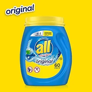 all Mighty Pacs Laundry Detergent 4-In-1 with Odor Lifter, Tub, 60 Count 60 Count (Pack of 1) - all mighty pacs original