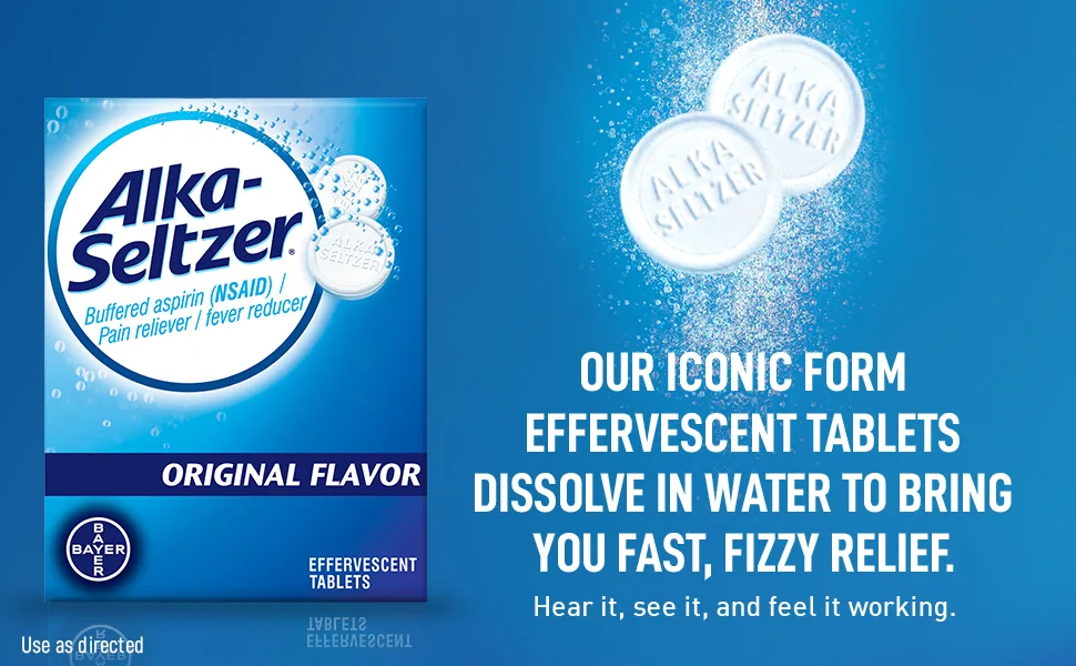 Alka-Seltzer Original Effervescent Tablets, fast relief of headache, muscle aches, and body aches, 72 Count (Product packaging may vary) - alka seltzer alka-seltzer original effervescents original