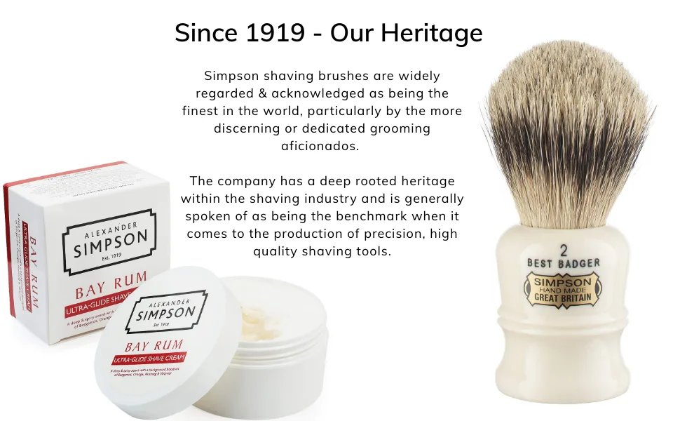 Alexander Simpson Trafalgar Synthetic Shaving Brush - Simpson Shaving Brushes - Faux Ivory Handle (T2) - simpsons