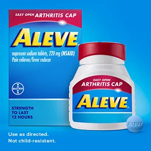 Aleve Tablets with Easy Open Arthritis Cap, Naproxen Sodium, 220mg (NSAID) Pain Reliever/Fever Reducer, 200 Count (Pack of 2) - Aleve Pain Reliever Long Lasting Fever Reducer Strong Soft Grip Open Cap Relief Arthritis