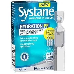 ALCON Systane Hydration Preservative-Free Lubricant Eye Drops, Transparent, 0.6 Fl Oz, 30 Count - product information 1