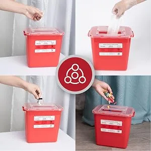 Alcedo Sharps Container for Home Use 2 Gallon (2-Pack) | Biohazard Needle and Syringe Disposal | Professional Medical Grade 2 Gallon 2 - Versatile