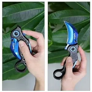 ALBATROSS EDC Cool Spring Assisted Folding Pocket Knives Tactical Sharp Raptor Claw Knife Blue - product information 3