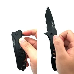 ALBATROSS EDC Cool Sharp Tactical Folding Pocket Knife,SpeedSafe Spring Assisted Opening Knifes with Liner Lock,Pocketclip,Glass Breaker,Seatbelt Cutter Black - product information 3