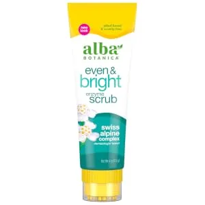 Alba Botanica Even & Bright Enzyme Scrub, 4 Oz (Packaging May Vary) 4 Ounce (Pack of 1) - enzyme scrub square
